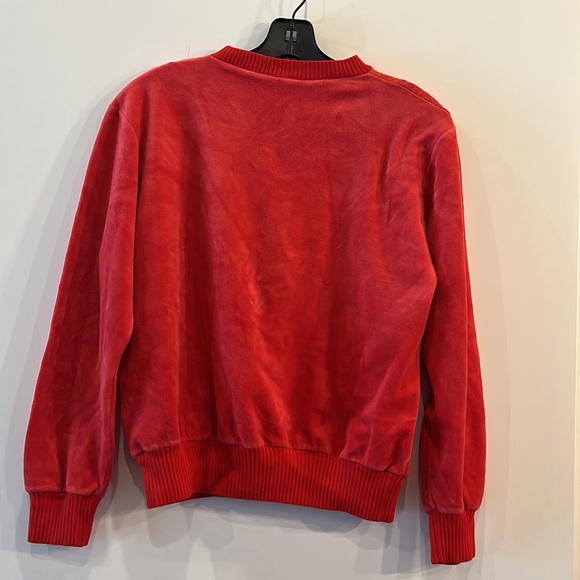 Ladies Vintage Vee Neck Velour Sweatshirt - Picture 4 of 4